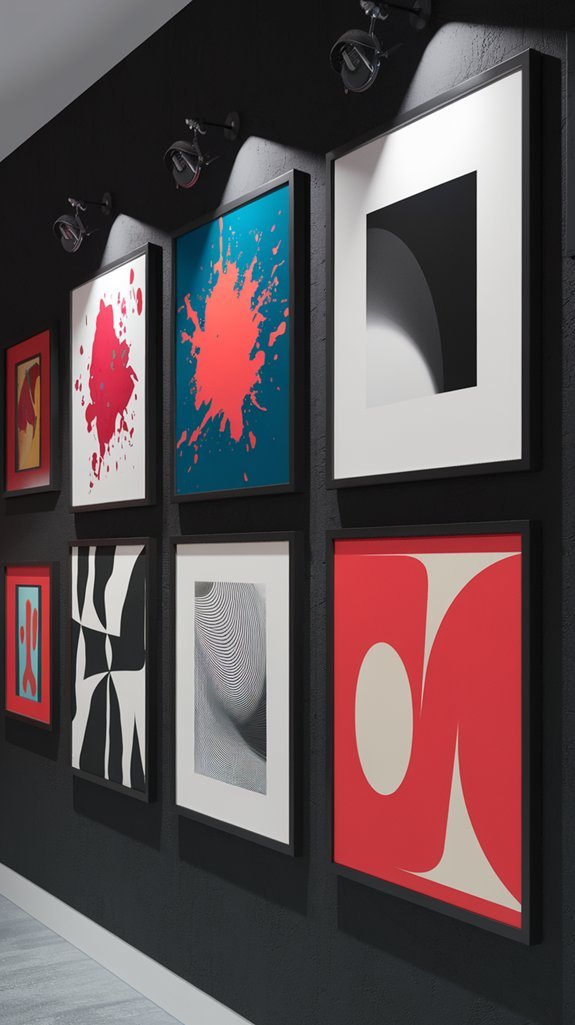 bold artwork gallery wall