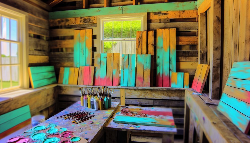 colorful wooden pallet decorations