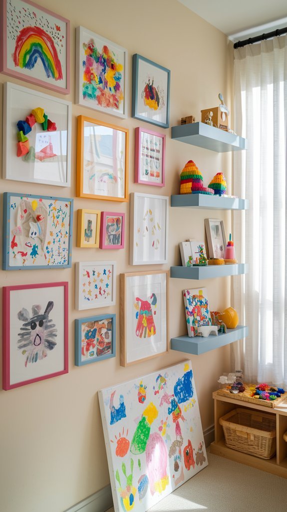 showcasing kids art creatively