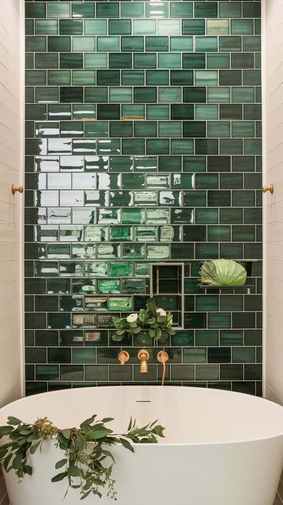 stylish green tile feature